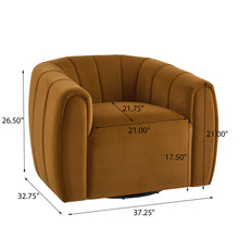 Load image into Gallery viewer, Serenizia - Upholstered Velvet Swivel Chair With Channel Tufted