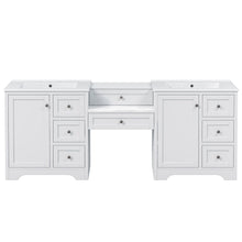 Load image into Gallery viewer, Double Sink Bathroom Vanity With Countertop, 2 Ceramic Sinks, 6 Drawers, Soft Close Design