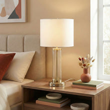Load image into Gallery viewer, Luna - Table Lamp With On / Off Switch Clear Body Base - Clear / Silver / White