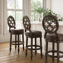 Load image into Gallery viewer, Stool With Back And Swivel Upholstered Seat