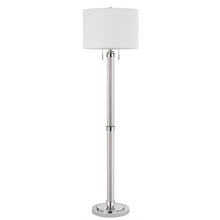 Load image into Gallery viewer, Two Light Traditional Shaped Floor Lamp With White Rectangular Shade - Chrome