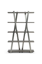 Load image into Gallery viewer, Stainless Four Tier Geometric Bookcase - Gray / Silver
