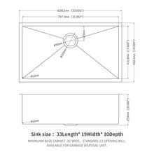 Load image into Gallery viewer, Modern Undermount Stainless Steel Kitchen Sink 16 Gauge, Deep Single Bowl