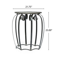 Load image into Gallery viewer, Modern Industrial End Table With Mango Wood Top And Iron Frame - Gray