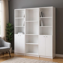 Load image into Gallery viewer, Ten Tier Modular Bookcase With Four Doors (Set of 3) - White