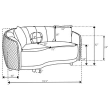 Load image into Gallery viewer, Luxe Upholstered Curved Sofa With Trim And Diamond Quilting - Dark Gray