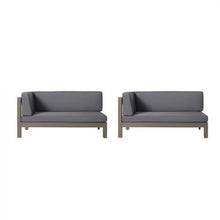 Load image into Gallery viewer, Aura - 2 Piece Outdoor Set With X Back Left Bench And Corner - Dark Gray