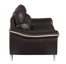 Load image into Gallery viewer, Sofa Leather With Silver Legs - Brown