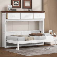 Load image into Gallery viewer, Twin Size Murphy Bed With 3 Drawers - White