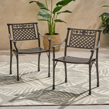 Load image into Gallery viewer, Cast Aluminum Dining Chair With Hand Crafted Details - Bronze