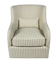 Load image into Gallery viewer, Polyester Blend Striped Swivel Lounge Chair - Natural