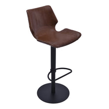 Load image into Gallery viewer, Faux Leather Swivel Low Back Adjustable Height Bar Chair - Coffee / Black