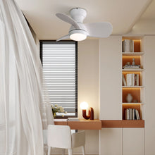 Load image into Gallery viewer, 23" Bedroom Ceiling Fan With 3 Color Dimmable 3 ABS Blades Remote Control Dc Motor With 18W Led Light