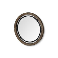 Load image into Gallery viewer, 19" Round Framed Accent Mirror - Black / Brown