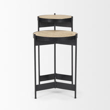 Load image into Gallery viewer, Marble Metal Nested Tables (Set of 2) - Brown / Black