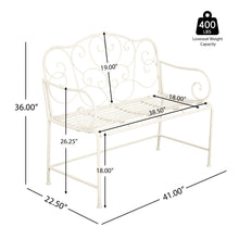Load image into Gallery viewer, Sunnydaze - Outdoor Garden Bench - Matte White