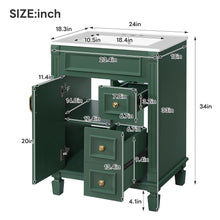 Load image into Gallery viewer, Bathroom Vanity With Sink, Compact Cabinet & 2 Drawers And Adjustable Shelf