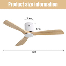 Load image into Gallery viewer, Low Profile Ceiling Fan DC, 3 Blade, Noiseless Reversible Motor, Remote Control