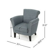 Load image into Gallery viewer, Elegant Club Chair With Nailhead Trim And Birch Wood Legs