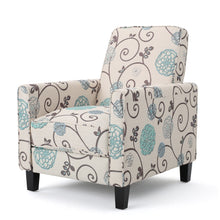 Load image into Gallery viewer, Floral Print Push Back Chair For Elegant Home Decor - White / Blue