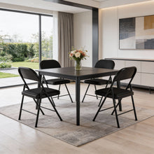 Load image into Gallery viewer, Faux Leather Steel Folding Chairs (Set of 4) - Black