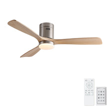 Load image into Gallery viewer, Low Profile Flush Mount Intergrated LED Ceiling Fan With Light And Silent Reversible Motor