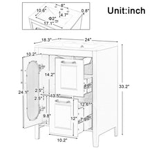 Load image into Gallery viewer, Modern Bathroom Vanity With Sink, Cabinet With 2 Drawers And Door, Adjustable Shelf