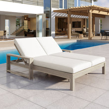 Load image into Gallery viewer, Outdoor Double Lounge Chair With 5 Position Adjustable Backrest