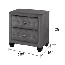 Load image into Gallery viewer, Sophia - 2 Drawer Upholstered Nightstand