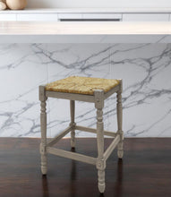 Load image into Gallery viewer, Backless Counter Height Bar Chair With Footrest 24" - Natural And Gray
