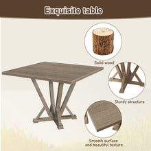 Load image into Gallery viewer, 5 Pieces Set Counter Table Set Square Counter Table Solid Wood Modern Farmhouse Rustic Look Distressed Look - Grayish Brown