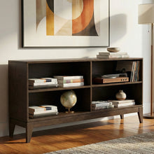 Load image into Gallery viewer, Harper - 4 Shelf Low Bookcase - Walnut Brown
