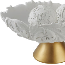 Load image into Gallery viewer, Matte Poly Decorative Bowl With Orbs - Gold / White