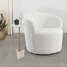 Load image into Gallery viewer, Tempest - Upholstered Barrel Back Swivel Chair - White