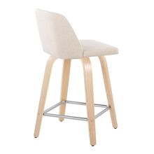 Load image into Gallery viewer, Toriano - Contemporary Fixed Height Counter Stool With Swivel With Square Footrest (Set of 2)