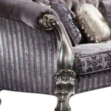 Load image into Gallery viewer, Velvet Loveseat And Toss Pillows - Purple / Platinum