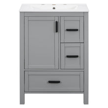 Load image into Gallery viewer, Bathroom Vanity With Sink, Soft Close Door, Double Layer Door Shelf And 3 Drawers - Gray