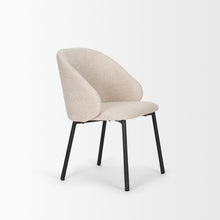 Load image into Gallery viewer, Upholstered Fabric Metal Dining Side Chair - Cream / Black