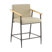 Load image into Gallery viewer, Counter Stool Set With Espresso Metal Frame - Khaki