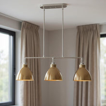Load image into Gallery viewer, Kitchen Island Three Light Metal Dimmable Chandelier With Shades - Gold / Silver