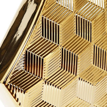 Load image into Gallery viewer, Geometric Table Vase With Sculptural Details - Gold