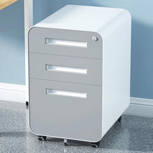 Load image into Gallery viewer, 3 Drawer Mobile File Cabinet Under Desk Office, Simple Style Versatile Storage Cabinet For Legal / Letter / A4 Files, 5 Wheel Design Anti-Tilting Cold Rolled Steel Waterproof Moisture-Proof