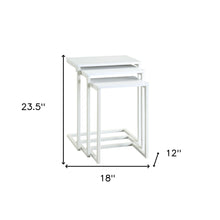 Load image into Gallery viewer, Solid Wood And Steel Nested End Tables (Set of 3) - White