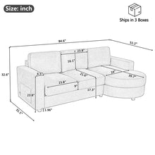 Load image into Gallery viewer, Modern L-Shaped Sectional Sofa With Curved Chaise, USB Ports, And Side Storage Pockets
