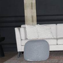 Load image into Gallery viewer, Semi Rounded Pouf, Cable Knitted, Perfect Seating
