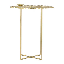 Load image into Gallery viewer, 21" Aluminum And Iron Cross Legs End Table - Gold