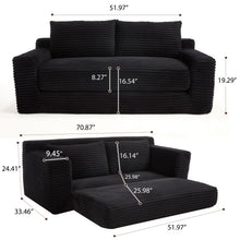 Load image into Gallery viewer, Convertible Loveseat Sofa Bed With Memory Foam & Steel Frame