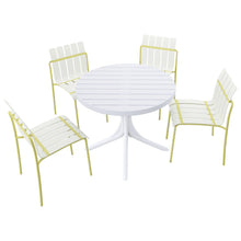 Load image into Gallery viewer, 4 Piece Set Of Modern Color Block Designed Single Chairs With Round Table