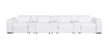 Load image into Gallery viewer, Top Grain Leather Reclining Metal USB Sofa (720425) - White