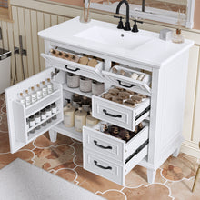 Load image into Gallery viewer, Modern Bathroom Vanity With Sink Top, Flip Drawers, Adjustable Shelf